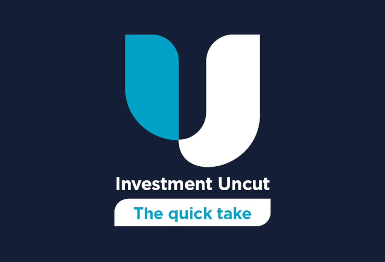 Investment Uncut Quick Take logo on dark blue